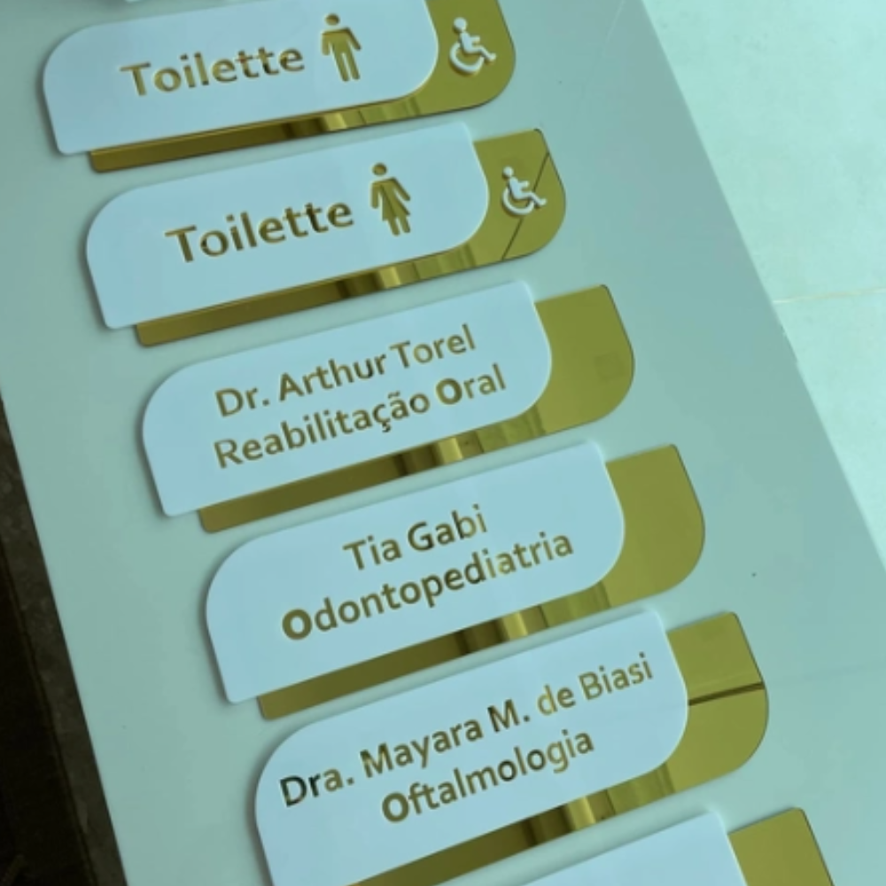 Placa de Identificação de Salas em Acrílico