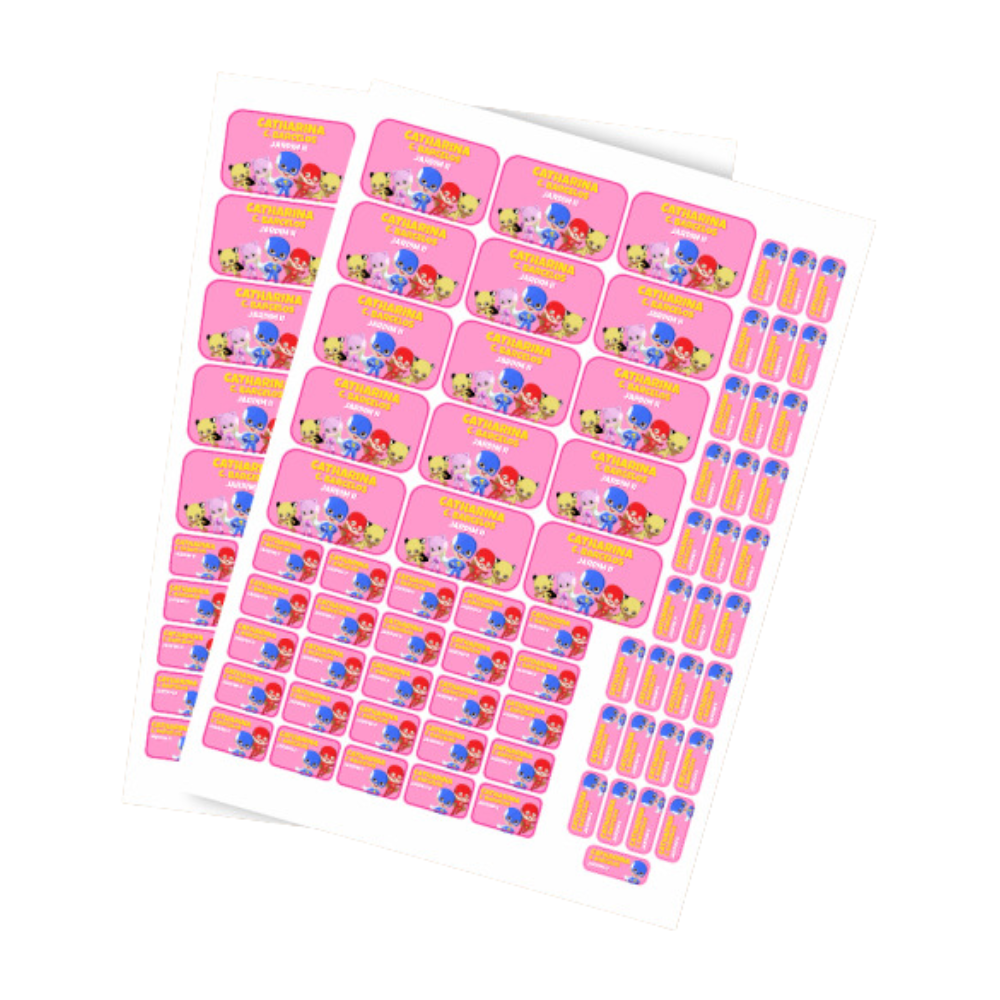 Etiquetas Escolares Personalizadas em Adesivo Vinil Auto Colante à Prova D´Agua