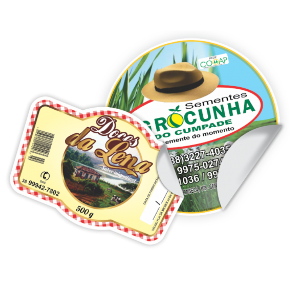 Etiqueta Personalizada em Adesivo Vinil Auto Colante à Prova D´Agua - 10x10cm