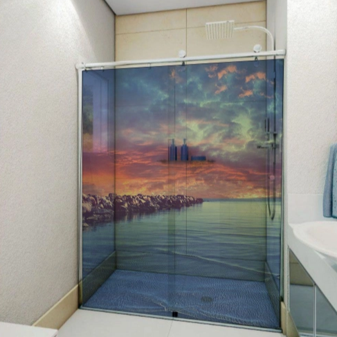 Adesivo Transparente com Impressão Personalizada Para Vidro/Box