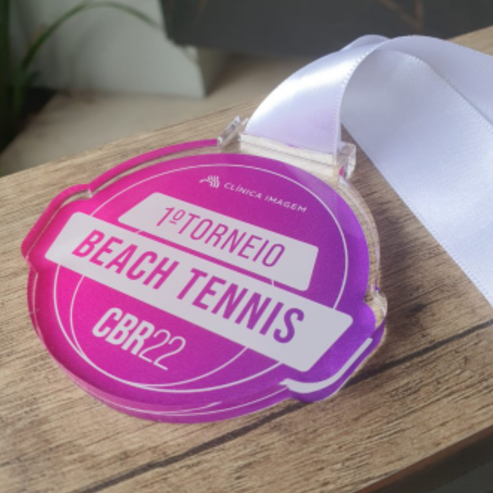 Medalha de Acrílico Personalizada com Adesivo